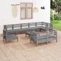 vidaXL 10-tlg. Garten-Lounge-Set Massivholz Kiefer Grau vidaXL 10-tlg. Garten-Lounge-Set Massivholz Kiefer Grau