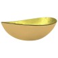 vidaXL Waschbecken Hartglas 54,5x35x15,5 cm Golden vidaXL Waschbecken Hartglas 54,5x35x15,5 cm Golden