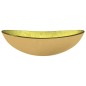 vidaXL Waschbecken Hartglas 54,5x35x15,5 cm Golden vidaXL Waschbecken Hartglas 54,5x35x15,5 cm Golden