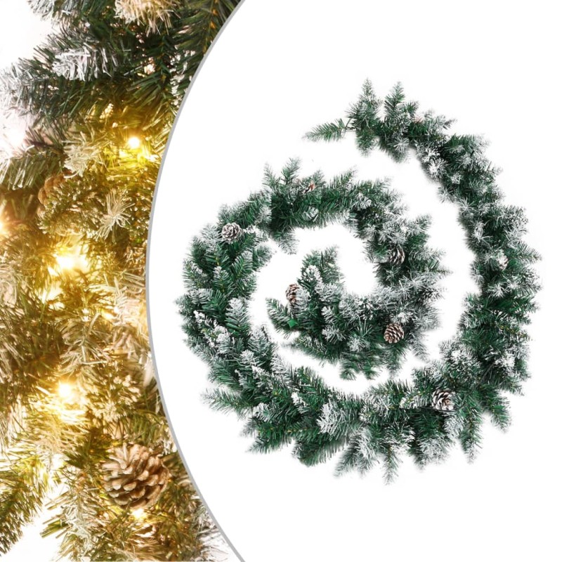 vidaXL Weihnachtsgirlande mit LED-Lichtern Grün 5,2 m PVC vidaXL Weihnachtsgirlande mit LED-Lichtern Grün 5,2 m PVC