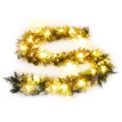 vidaXL Weihnachtsgirlande mit LED-Lichtern Grün 5,2 m PVC