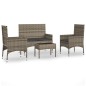 vidaXL 4-tlg. Garten-Lounge-Set mit Kissen Grau Poly Rattan vidaXL 4-tlg. Garten-Lounge-Set mit Kissen Grau Poly Rattan