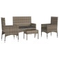 vidaXL 4-tlg. Garten-Lounge-Set mit Kissen Grau Poly Rattan vidaXL 4-tlg. Garten-Lounge-Set mit Kissen Grau Poly Rattan