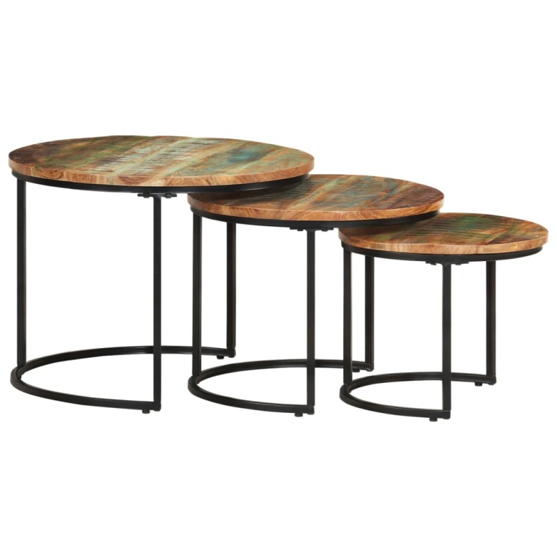 vidaXL Satztische 3 Stk. Altholz Massiv vidaXL Satztische 3 Stk. Altholz Massiv