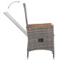9-tlg. Garten-Essgruppe mit Auflagen Poly Rattan Grau 9-tlg. Garten-Essgruppe mit Auflagen Poly Rattan Grau