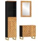 vidaXL 3-tlg. Badschrank-Set Braun und Schwarz Massivholz Mango vidaXL 3-tlg. Badschrank-Set Braun und Schwarz Massivholz Mango