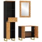 vidaXL 3-tlg. Badschrank-Set Braun und Schwarz Massivholz Mango vidaXL 3-tlg. Badschrank-Set Braun und Schwarz Massivholz Mango