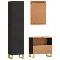 vidaXL 3-tlg. Badschrank-Set Braun und Schwarz Massivholz Mango vidaXL 3-tlg. Badschrank-Set Braun und Schwarz Massivholz Mango