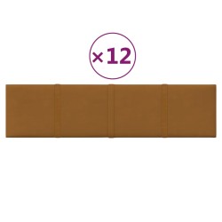 vidaXL Wandpaneele 12 Stk. Braun 60x15 cm Samt 1,08 m²