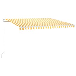 vidaXL Markise Manuell Einziehbar 450x300 cm Gelb und Weiß