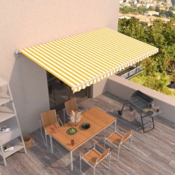 vidaXL Gelenkarmmarkise Einziehbar 500x300 cm Gelb und Weiß