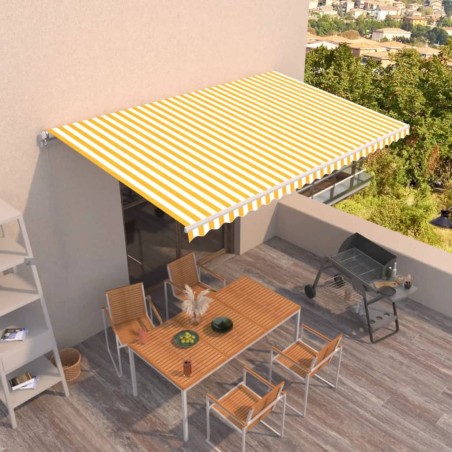 vidaXL Gelenkarmmarkise Einziehbar 500x300 cm Gelb und Weiß