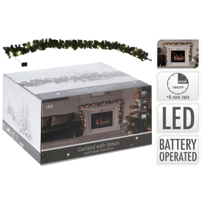Ambiance Weihnachtsgirlande mit 30 LEDs 270 cm Ambiance Weihnachtsgirlande mit 30 LEDs 270 cm