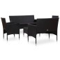 vidaXL 5-tlg. Garten-Lounge-Set mit Auflagen Poly Rattan Schwarz vidaXL 5-tlg. Garten-Lounge-Set mit Auflagen Poly Rattan Schwarz