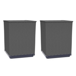 vidaXL Pflanzkübel 2 Stk. Schwarz 30x30x37 cm Polypropylen