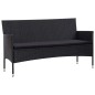 vidaXL 5-tlg. Garten-Lounge-Set mit Auflagen Poly Rattan Schwarz vidaXL 5-tlg. Garten-Lounge-Set mit Auflagen Poly Rattan Schwarz