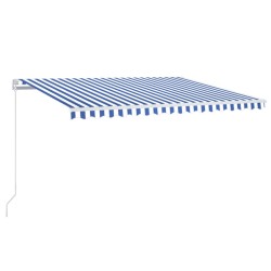 vidaXL Gelenkarmmarkise Einziehbar 450x350 cm Blau und Weiß