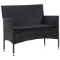 vidaXL 5-tlg. Garten-Lounge-Set mit Auflagen Poly Rattan Schwarz vidaXL 5-tlg. Garten-Lounge-Set mit Auflagen Poly Rattan Schwarz
