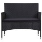 vidaXL 5-tlg. Garten-Lounge-Set mit Auflagen Poly Rattan Schwarz vidaXL 5-tlg. Garten-Lounge-Set mit Auflagen Poly Rattan Schwarz
