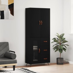 vidaXL Highboard Schwarz 69,5x34x180 cm Holzwerkstoff