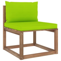 vidaXL Outdoor-Mittelsofa Paletten mit Kissen in Hellgrün