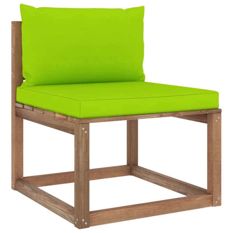 vidaXL Outdoor-Mittelsofa Paletten mit Kissen in Hellgrün vidaXL Outdoor-Mittelsofa Paletten mit Kissen in Hellgrün
