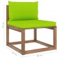 vidaXL Outdoor-Mittelsofa Paletten mit Kissen in Hellgrün vidaXL Outdoor-Mittelsofa Paletten mit Kissen in Hellgrün