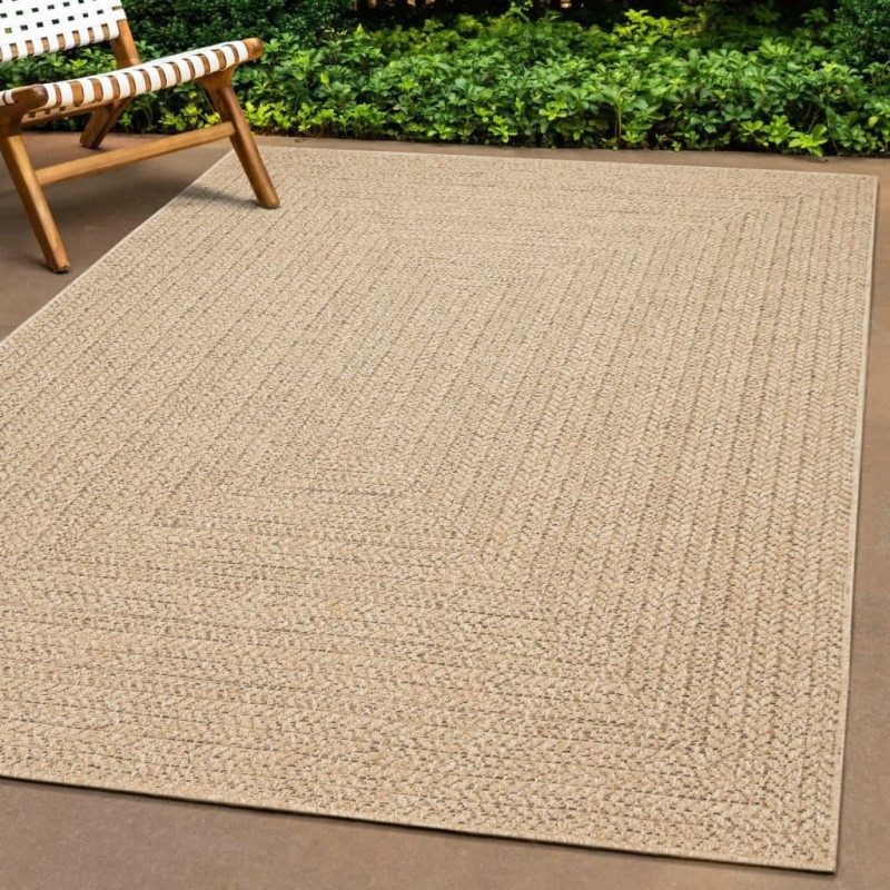 vidaXL Teppich 140x200 cm Jute-Optik Innen und Außen vidaXL Teppich 140x200 cm Jute-Optik Innen und Außen