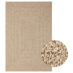 vidaXL Teppich 140x200 cm Jute-Optik Innen und Außen