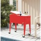 vidaXL Kühlwagen mit Rollen Rot 92x43x89 cm vidaXL Kühlwagen mit Rollen Rot 92x43x89 cm