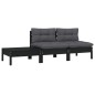 vidaXL 3-tlg. Garten-Lounge-Set mit Kissen Schwarz Kiefer Massivholz vidaXL 3-tlg. Garten-Lounge-Set mit Kissen Schwarz Kiefer Massivholz