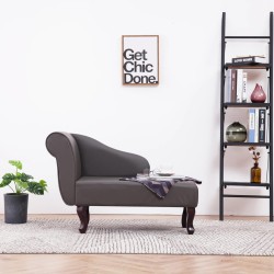 vidaXL Chaiselongue Grau Kunstleder 