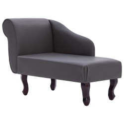 vidaXL Chaiselongue Grau Kunstleder 