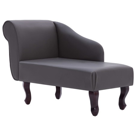 vidaXL Chaiselongue Grau Kunstleder 