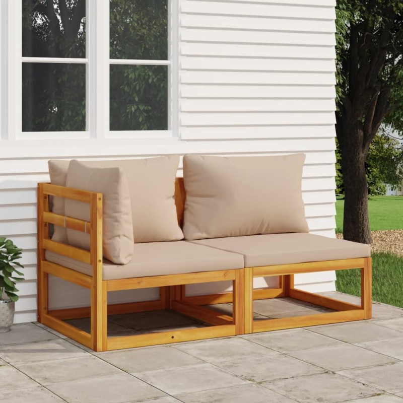 vidaXL 2-tlg. Garten-Sofa-Set mit Kissen Massivholz Akazie vidaXL 2-tlg. Garten-Sofa-Set mit Kissen Massivholz Akazie