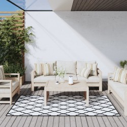 vidaXL Outdoor-Teppich Grau und Weiß 100x200 cm Beidseitig Nutzbar