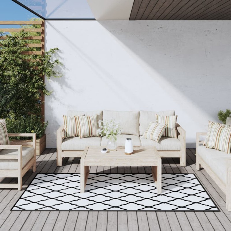 vidaXL Outdoor-Teppich Grau und Weiß 100x200 cm Beidseitig Nutzbar vidaXL Outdoor-Teppich Grau und Weiß 100x200 cm Beidseitig Nutzbar
