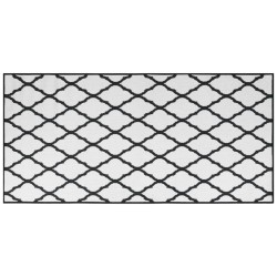 vidaXL Outdoor-Teppich Grau und Weiß 100x200 cm Beidseitig Nutzbar
