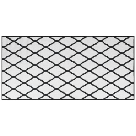 vidaXL Outdoor-Teppich Grau und Weiß 100x200 cm Beidseitig Nutzbar