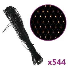 vidaXL Weihnachts-Lichternetz 4x4 m 544 LED Warmweiß Indoor Outdoor
