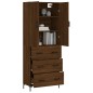 Highboard Braun Eichen-Optik 69,5x34x180 cm Holzwerkstoff Highboard Braun Eichen-Optik 69,5x34x180 cm Holzwerkstoff