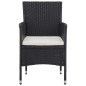 5-tlg. Garten-Essgruppe Schwarz Poly Rattan und Glas 5-tlg. Garten-Essgruppe Schwarz Poly Rattan und Glas