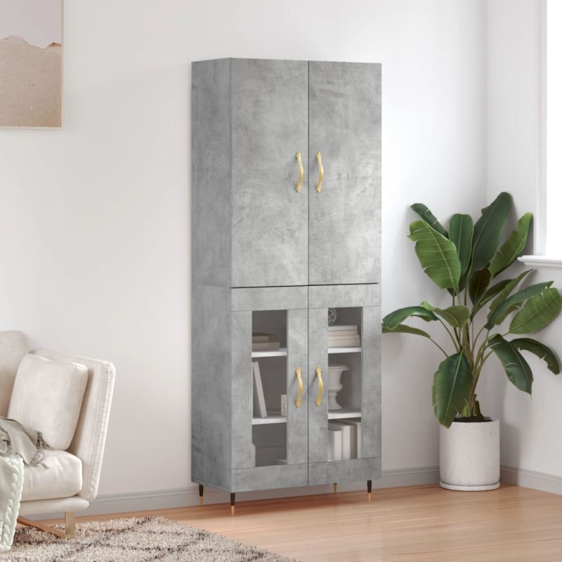 vidaXL Highboard Betongrau 69,5x34x180 cm Holzwerkstoff vidaXL Highboard Betongrau 69,5x34x180 cm Holzwerkstoff
