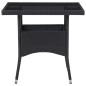 5-tlg. Garten-Essgruppe Schwarz Poly Rattan und Glas 5-tlg. Garten-Essgruppe Schwarz Poly Rattan und Glas