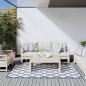 vidaXL Outdoor-Teppich Marineblau Weiß 100x200 cm Beidseitig Nutzbar vidaXL Outdoor-Teppich Marineblau Weiß 100x200 cm Beidseitig Nutzbar