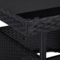 5-tlg. Garten-Essgruppe Schwarz Poly Rattan und Glas 5-tlg. Garten-Essgruppe Schwarz Poly Rattan und Glas
