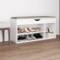 vidaXL Schuhbank mit Kissen Weiß 104x30x49 cm Holzwerkstoff vidaXL Schuhbank mit Kissen Weiß 104x30x49 cm Holzwerkstoff