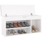 vidaXL Schuhbank mit Kissen Weiß 104x30x49 cm Holzwerkstoff vidaXL Schuhbank mit Kissen Weiß 104x30x49 cm Holzwerkstoff