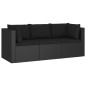 4-tlg. Garten-Lounge-Set mit Kissen Poly Rattan Schwarz 4-tlg. Garten-Lounge-Set mit Kissen Poly Rattan Schwarz