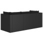 4-tlg. Garten-Lounge-Set mit Kissen Poly Rattan Schwarz 4-tlg. Garten-Lounge-Set mit Kissen Poly Rattan Schwarz